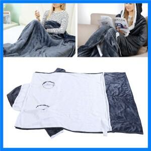 핫 50x70인치 전기 착용형 담요 소매와 후드 및 발 주머니 포함 플란넬 10단계 난방 3단계 시간 설정