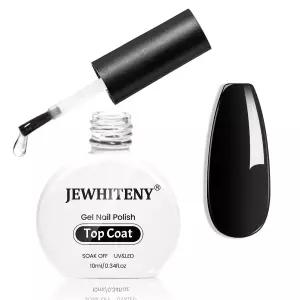 JEWHITENY 10ML 탑코트 네일 폴리시 고광택 샤인 피니시 노 와이프 롱래스팅 젤 매니큐어 전문 DIY 필요 U