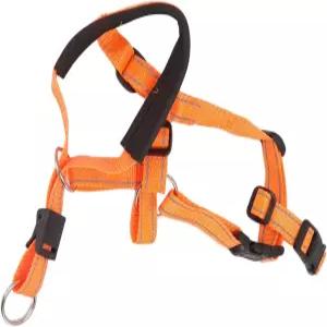 TOPINCN 헤드칼라 안전 스트랩이 있는 개 헤드 홀터 금속 버클이 나일론 소재 하네스가 당김을 멈춥니다(L)