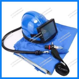 에어컨 산소 공급 샌드블라스팅 헬멧 평면 유리 렌즈 캡 일체형 이중형