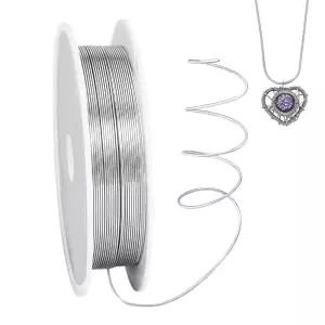 PH PandaHall 3.2피트 0.5mm 주얼리 제작용 철선 공예용 변색 저항 비딩 와이어 제작 용품 DIY 실버 25