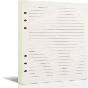 6링 바인더 플래너 트래블러 저널 노트북 유제품용 A5 리필 가능한 용지 - 8mm 규칙 필러 삽입 80매