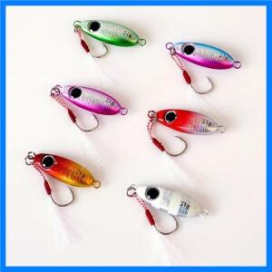 6pcs 마이크로 금속 지그 낚시 미끼 5.5g/7.5g/10g/14g/17g/21g 해안 주조 숟가락 바닷물 인공
