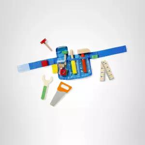 멜리사 더그 디럭스 공구 벨트 세트 - 나무 도구 5개 건물 조각 8개 조절 가능한