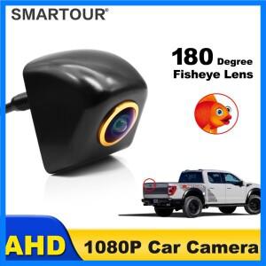 Smartour 골든 어안 렌즈 1920x1080P HD 차량 후면 보기 역방향 카메라, 수직 설치, 금속 바디, 블랙 자동