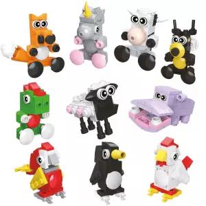 애니멀 육지동물 블럭 (10개) 미니 나노 놀이 창의교구 어린이선물 단체 날선물 블록 남아