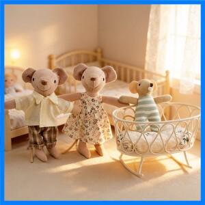 인형의 집 액세서리 1:8-1:12 스케일 미니 주철 요람 침대 소파, 가구, 모델 하우스 장식에 적합