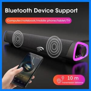 Niye 유선 USB + 무선 블루투스 컴퓨터 스피커 스테레오 서브 우퍼 사운드 바 PC 극장 Aux 3.5mm 용 3D 홈