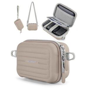 어깨끈이 달린 보호 및 방수 소형 카메라 케이스, 캐논 파워샷용 경량 슬링백 ELPH 180 / 190 소니 DSCW800 DSCW830 - 브라운