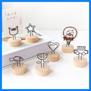천연 나무 메모 클립 카드 사진 홀더 클램프 스탠드 데스크탑 메시지 공예, 메뉴 홈 웨딩 파티 장식, 1 개