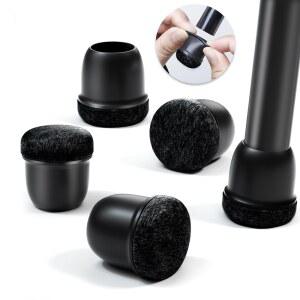 8pcs 라운드 테이블 의자 다리 바닥 보호대 커버 블랙 슬립 실리콘 가구 피트 나무 바닥에 긁힘 없음