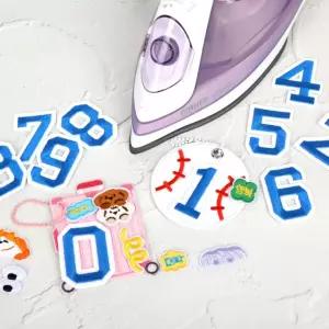 와펜 자수패치 숫자 열접착 블루