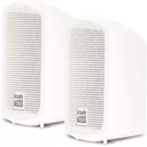 어쿠스틱 오디오 AA321W 장착형 실내 스피커 400와트 흰색 책장 쌍