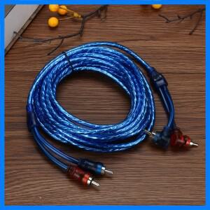 자동차 앰프 케이블 설치 배선 2 RCA to 플러그 구리선 차량 디지털 스테레오 하이파이 오디오 5m 액세서리