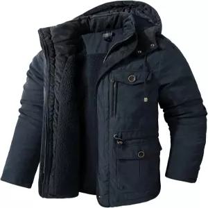 미스터 스트림 남성 겨울 후드 재킷 방풍 셰르파 안감 플리스 바람막이 코트 아우터 따뜻한 파카