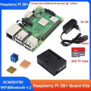 라즈베리 파이 3 모델 B + 1.4GHz 64 비트 쿼드 코어 ARM Cortex-A53 CPU, 와이파이 및 블루투스 옵션 케이
