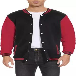 남성 봄버 재킷 바시티 야구 윈드브레이커 경량 슬림 핏 버튼 다운 레터맨