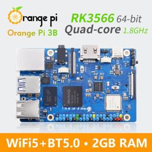 Orange Pi 3B 2G RAM 단일 보드 컴퓨터 RK3566 1.8GHz WIFI-BT 기가비트 4K 비디오 데모 보드 실행 Android