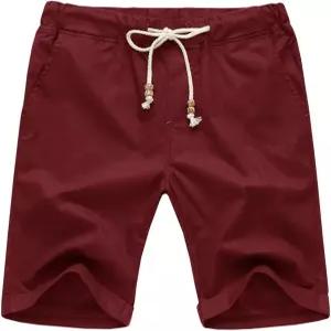 니타굿 남성 린넨 캐주얼 클래식 핏 숏 드로스트링 여름 비치 반바지