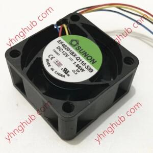 SUNON EF40201BX-Q110-S99 4 선 서버 냉각 선풍기, DC 12V, 1.66W, 40x40x20mm
