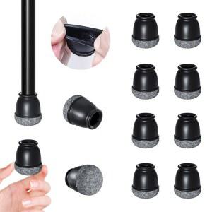 검은색 원형 의자 다리 바닥 보호대 대각선 실리콘 가구 테이블 커버 나무 보호