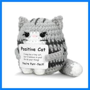 새로운 크로 셰 뜨개질 고양이 인형 장식 홈 룸 수제 니트 긍정적 에너지 카드 크리스마스 파티 선물