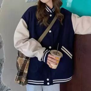 빅포켓 오버핏 야구점퍼 배색 포인트 기모 아우터