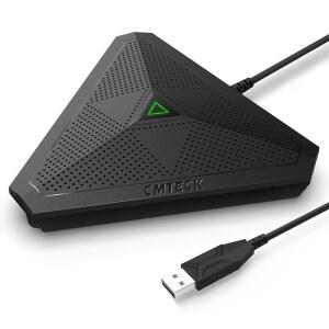 녹음, 스트리밍, 게임, 스카이프(Windows / macOS)-스피커 미포함 CMTECK 컨퍼런스 USB 마이크, 음소거 버튼, 전방위 콘덴서 경계 마이크