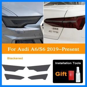 아우디 A6 C8 S6 2019 2020 TPU 자동차 헤드 라이트 색조 검정색 보호 필름 미등 투명 스티커 액세서리