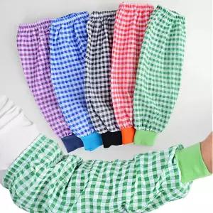 작업용 1켤레 팔토시 패션 학원 체크무늬 토시 학교 지지미 여름토시