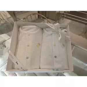 [에뜨와](강남점)25년S/S (출산,신생아,백일,돌선물세트)쌍둥이 헨넬슬림내의2종세트