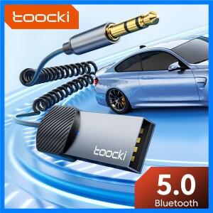Toocki 차량용 블루투스 5.0 오디오 수신기 동글, USB 3.5mm 잭 AUX BT 송신기, 핸즈프리 키트