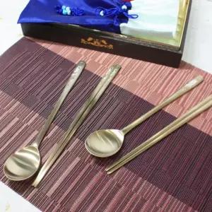 거북 은상감 유기 수저 세트 방짜유기