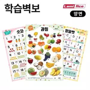 (한글) 양면학습벽보 한글 라미에이스 /어린이벽보/교구용벽보/아동용벽보/아이방학습벽보/가정용학습벽보