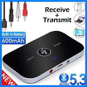 업그레이드된 블루투스 5.3 오디오 송신기 리시버 RCA 3.5mm AUX 잭 USB 동글 음악 무선 어댑터, 자동차 PC