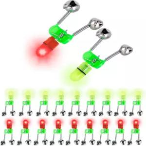 OOHOH LED 야간 낚싯대 물림 미끼 경보등 낚싯대에 트윈벨 울림 낚시 경보 표시등 부착