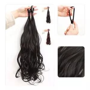 키밍 웨이브 밴드형 포니테일 가발 붙임 긴머리 헤어 가발 여성가발 긴머리