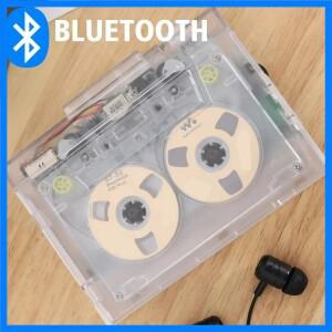 레트로 스테레오 카세트 플레이어, 투명 테이프 워크맨 향수 음악 오디오 자동 역방향, 블루투스 FM