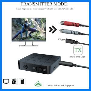 Bluetooth-compatible5.0 무선 송신기 오디오 어댑터, TV 컴퓨터 이어폰 앰프 스피커용 리시버, KN326, 2
