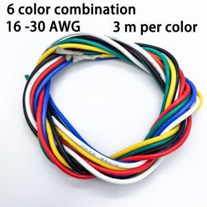 6가지 색상 세트당 10피트 16 18 28 24 26 28 30 AWG 연선 주석 도금 구리 연결 와이어