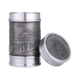 주석 차통 봉인 밀봉 디자인 보이차 1 백복 타입 소구경 매화