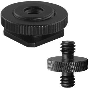 LUORNG 1세트 핫 콜드 슈 브래킷 티어 1/4 폰 어댑터 5/8 플래시 여행 조명 카메라 삼각대용 SLR 유니버설 나사 연장 헤드 합금 알루미늄 남성에서 홀더 여성 싱글 남성