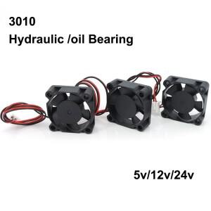 냉각 선풍기 3D 프린터 그래픽 카드 오일 슬리브 유압 베어링 2 핀 와이어 E1, 3cm DC 5V 12V 24V 3010 30m