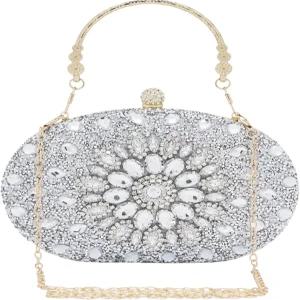 여성용 SH 라인스톤 스파클링 클러치 백 포멀 웨딩 이브닝 프롬 핸드백 파티 칵테일 지갑