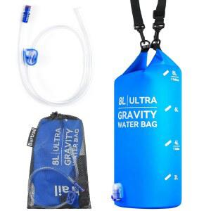 워터 필터 및 시스템과 호환되는 버트레일 울트라 그래비티 백팩, 캠핑 하이킹 배낭용 휴대용 접이식 걸이식 디자인(8L / 2Gal)