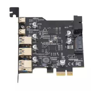 PCIe to USB 3.2 Gen 1 카드 5Gbps 3개 A 타입 포트 2개 C 5포트 PCI Express 확장 (Windows Linux OS X
