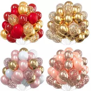 10 인치 골드 색종이 금속 풍선 마카롱 라텍스 Ballon 베이비 샤워 글로브 성인 기념일 웨딩 생일 파티