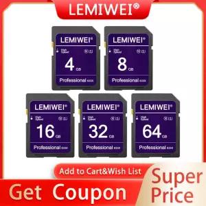 카메라 메모리 SD 카드 4GB 8GB 16GB 32GB 64GB 클래스 10 U1 고속 UHS-I 전문 633x 저장 Lemiwei
