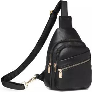 남성용 ANPTER 여행용 PU 오버숄더 슬링 가슴 크로스바디 슬링백 지갑 백팩 가죽 가방