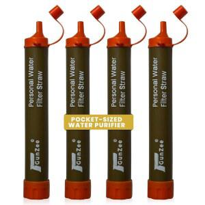 건지 개인용 정수 필터 빨대, 깨끗한 물, 정수된 휴대용 및 경량, 캠핑, 하이킹, 낚시, 배낭여행에 이상적, 서바이벌 장비 용품, 4팩